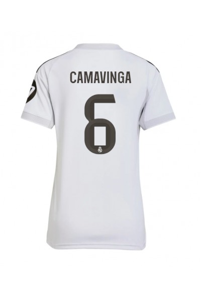 Real Madrid Eduardo Camavinga #6 Jalkapallovaatteet Naisten Kotipaita 2025-26 Lyhythihainen Real Madrid Eduardo Camavinga #6 Jalkapallovaatteet Naisten Kotipaita 2025-26 Lyhythihainen